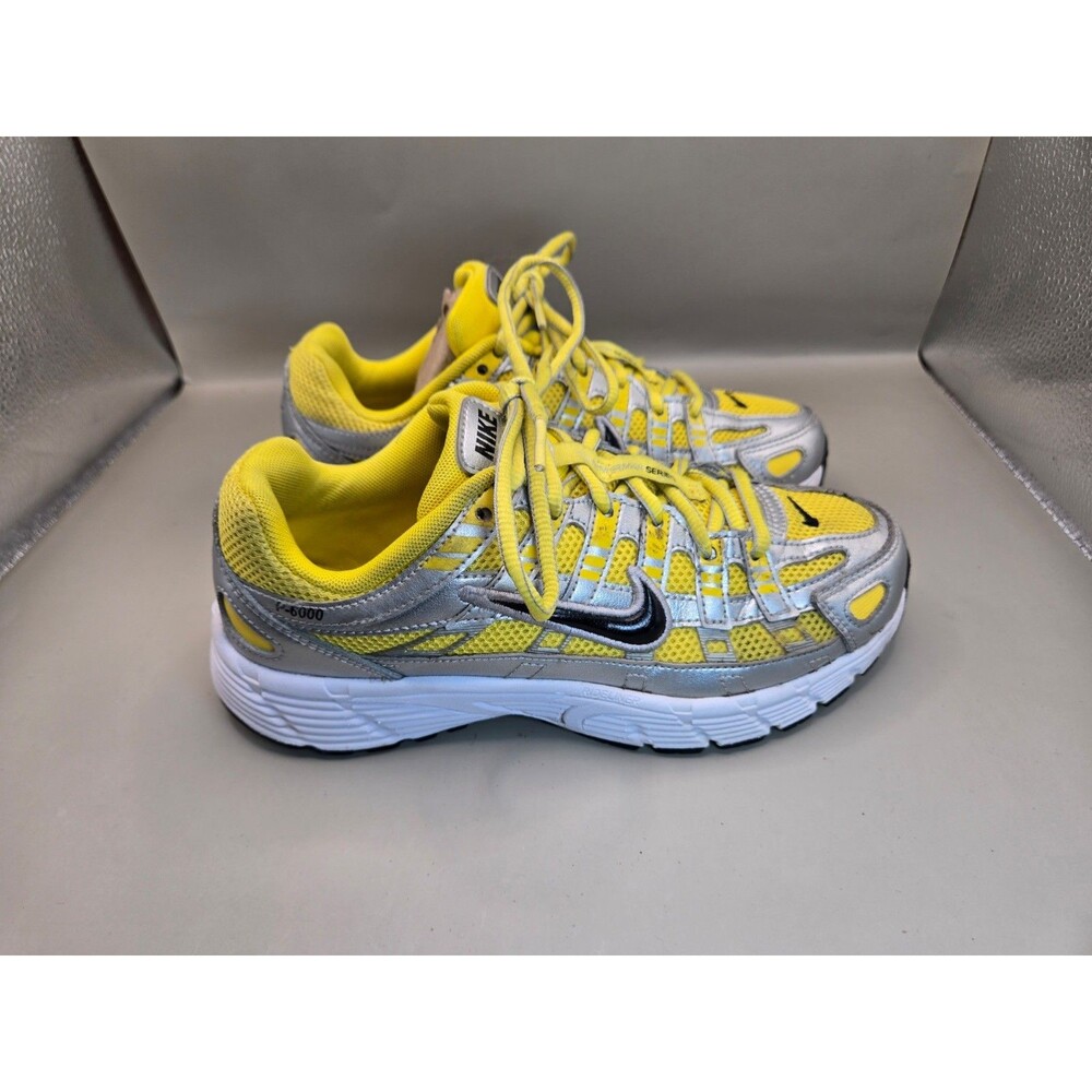 Nike P-6000 GS Shoes Youth 4Y Lightning Metallic SIlver Road Running hv5064-701